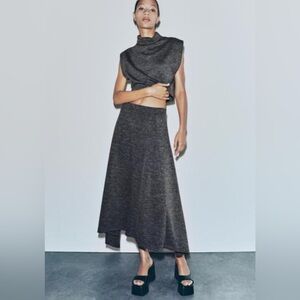 NWT Zara Gray Handkerchief Skirt